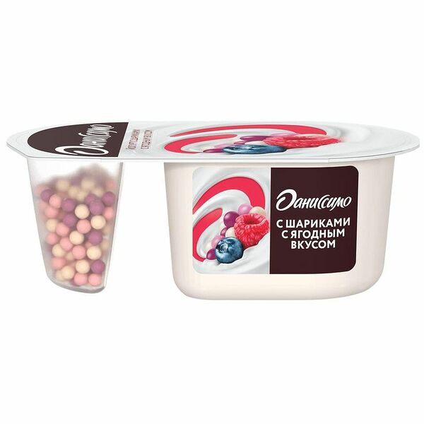 Йогурт Даниссимо с хрустящими ягодными шариками 6.9%, 105г