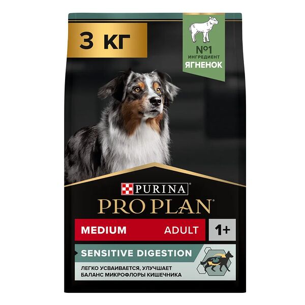 Корм для собак Purina Pro Plan Optidigest ягненок с рисом (для средних пород)