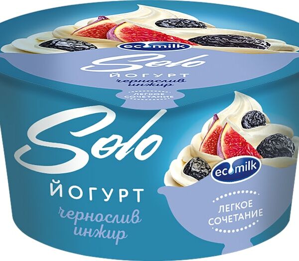 Йогурт Экомилк Solo с черносливом и инжиром 4.2% 130г