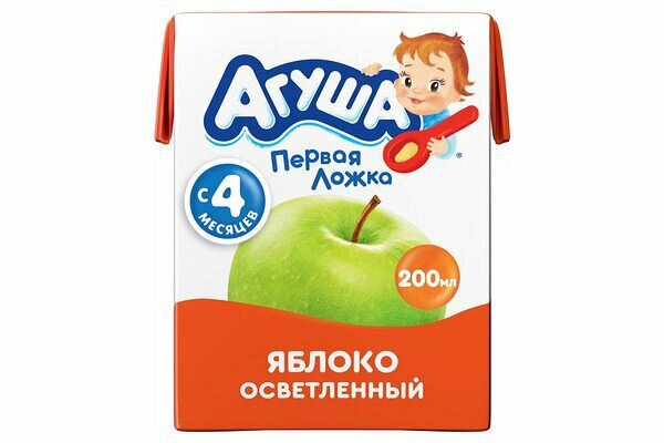Сок осветлённый Агуша Яблоко с 4 месяцев