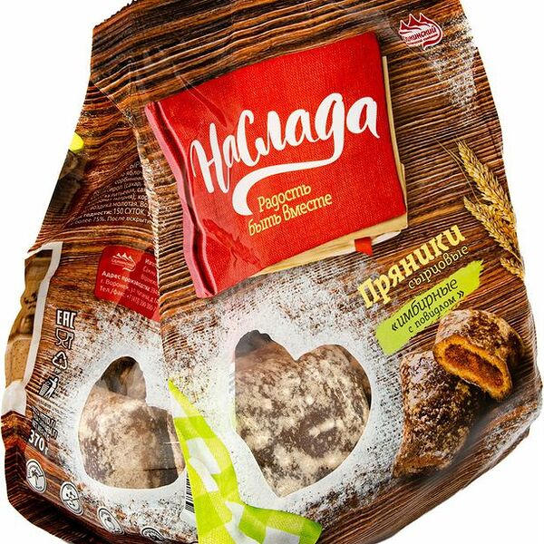Пряники сырцовые Наслада Имбирные с повидлом, 370 г