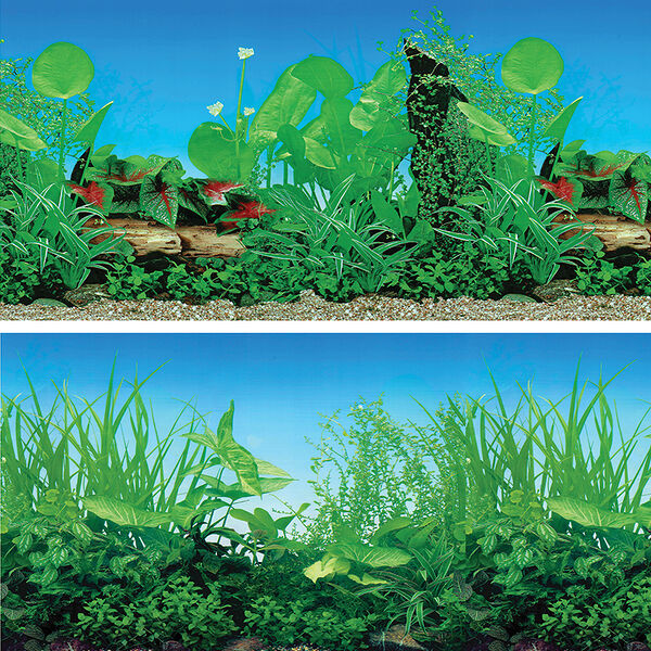 Фон для аквариума Прибрежные заросли/Зеленый микс 30х60см