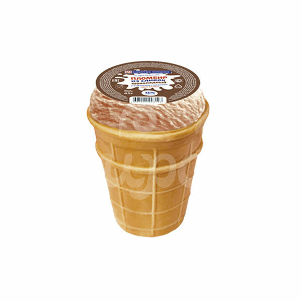 Мороженое Пломбир из Сливок 15% 65гр Шоколадный БМ ваф/ст