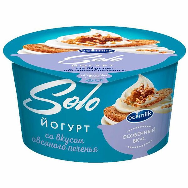 Йогурт Экомилк Solo со вкусом овсяного печенья 4,2% 130г
