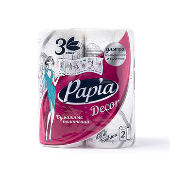 Бумажные полотенца Papia Décor 3-сл 2 шт