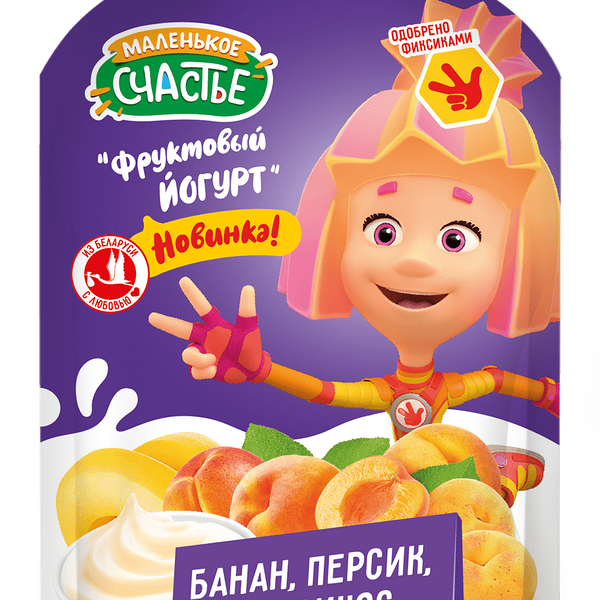 Пюре Фиксики Йогурт-Банан-Абрикос-Персик 85г ДП Маленькое счастье