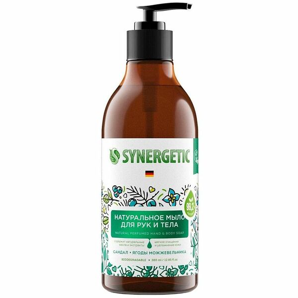 Мыло жидкое для рук и тела Synergetic Сандал и ягоды можжевельника 380 мл