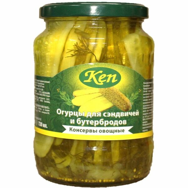 Огурцы KEN для сэндвичей и бутербродов, 670г