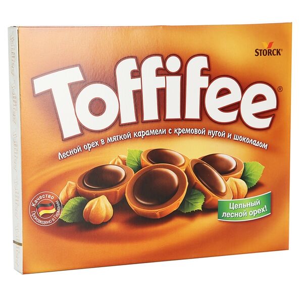 Конфеты Toffifee Лесной орех в мягкой карамели с кремовой нугой и шоколадом, 250 г