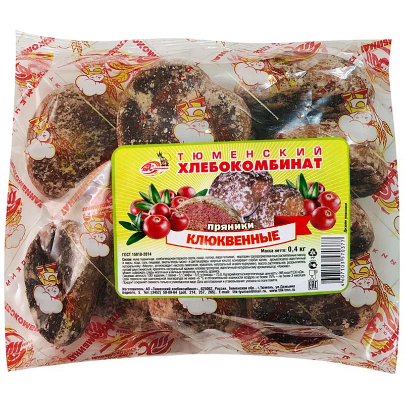 

Пряники Тюменский хлебокомбинат Клюквенные 400 г