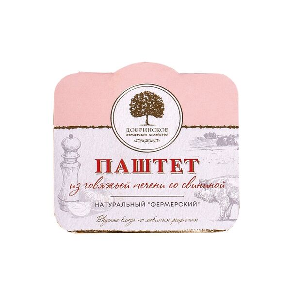 Паштет Добринское фермерское хозяйство фермерский натуральный из говяжьей печени со свининой