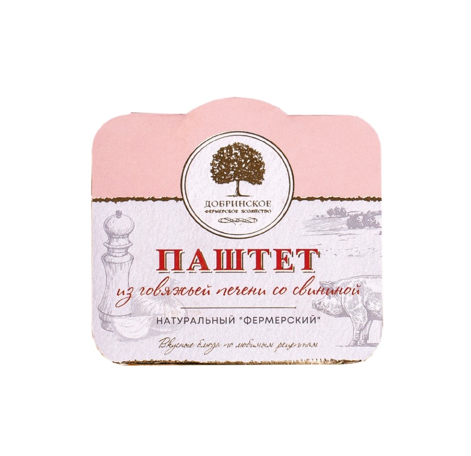 

Паштет Добринское фермерское хозяйство фермерский натуральный из говяжьей печени со свининой 100 г