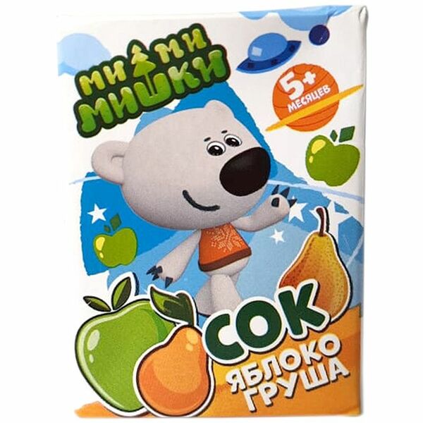 Сок Мимимишки детский яблочно-грушевый, 200мл