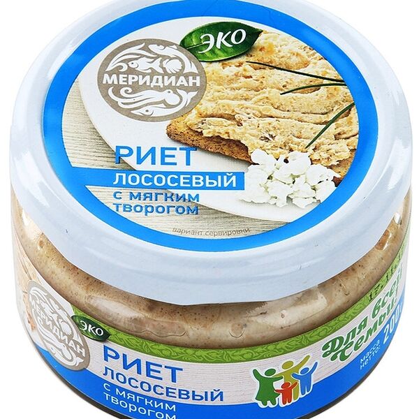 Риет Меридиан лососевый с мягким творогом