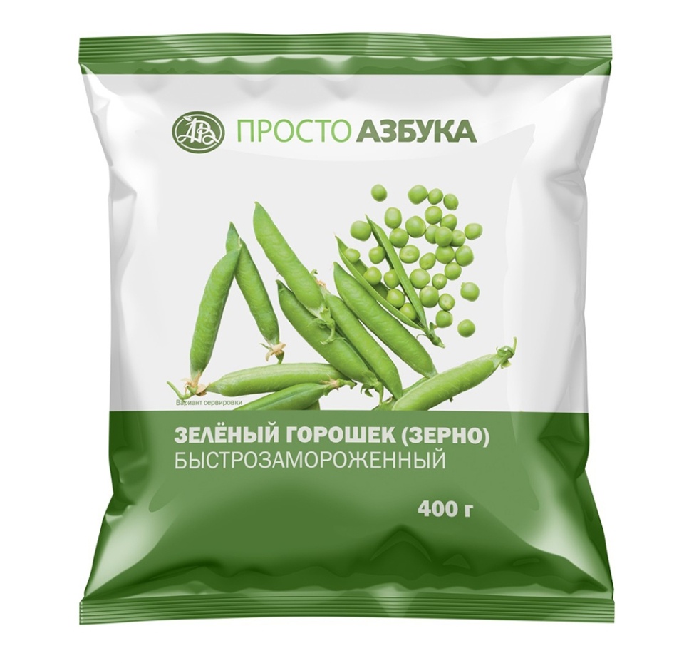 

Зелёный горошек (зерно) быстрозамороженный, «Просто Азбука», Россия 400 г