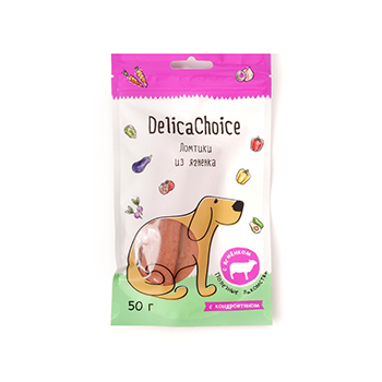 

Лакомство для собак DelicaChoice Ломтик из ягненка 50 г, Китай