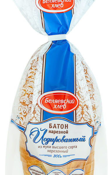 Батон Беляевский хлеб Йодированный, в нарезке 300 г