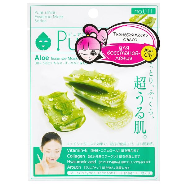 Маска Asia City Pure Smile Series Aloe с экстрактом алоэ