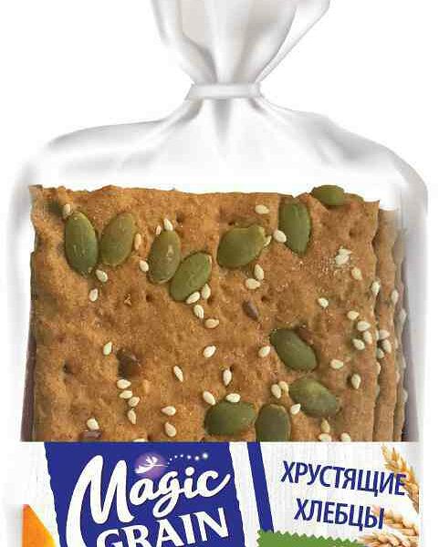 Хлебцы мультизлаковые Magic Grain с тыквенными семечками, семенами льна и кунжута