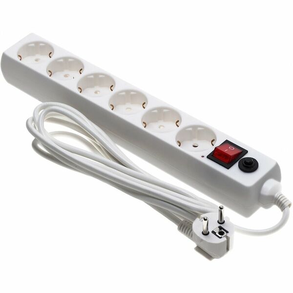 Удлинитель Buro 600SH-3-W 6 розеток, 3м белый
