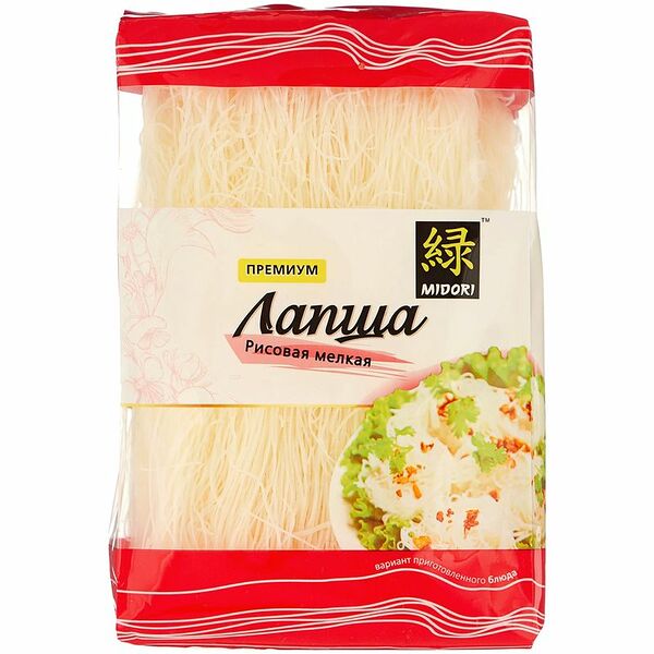 Макаронные изделия Лапша рисовая мелкая Midori Премиум