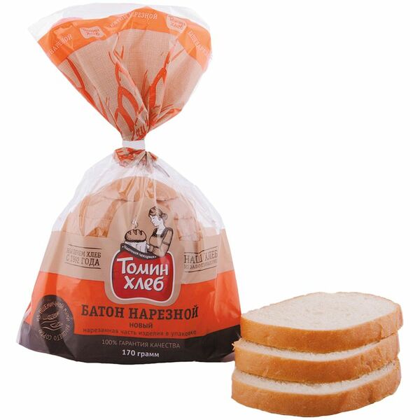 Батон Томин хлеб Нарезной пшеничный в нарезке