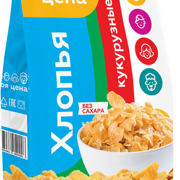 Хлопья кукурузные Моя цена без сахара 350 г