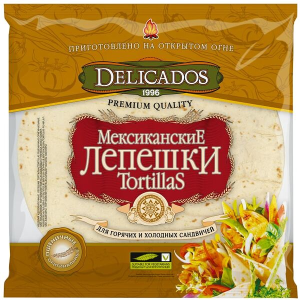 Лепешки Delicados Тортильи мексиканские пшеничные 400г