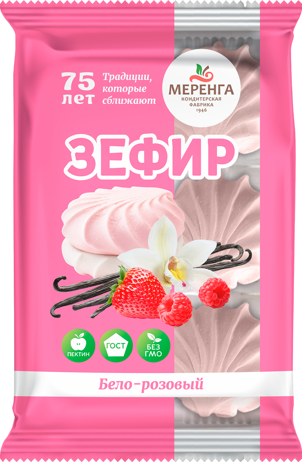 

Зефир Меренга бело-розовый, 270 г