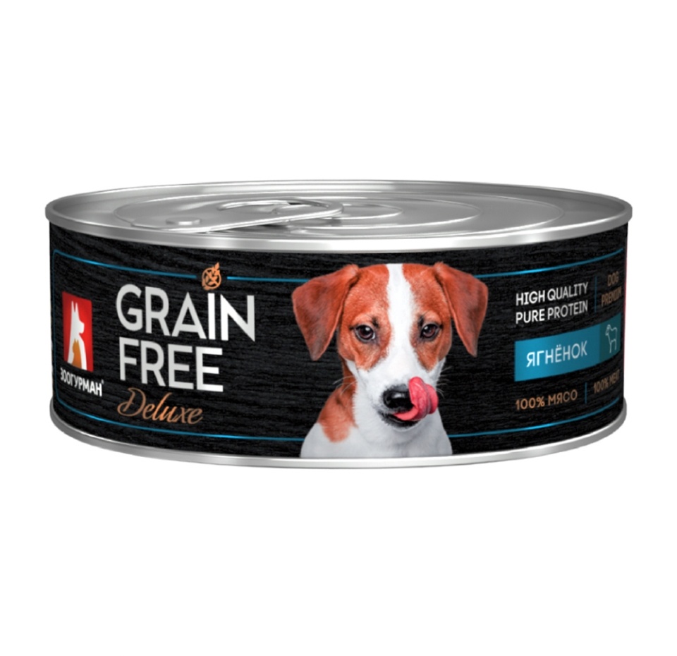 

Корм влажный для собак Зоогурман Grain Free Deluxe Ягнёнок