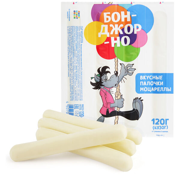 Бонджорно Сыр Моцарелла палочки 45%