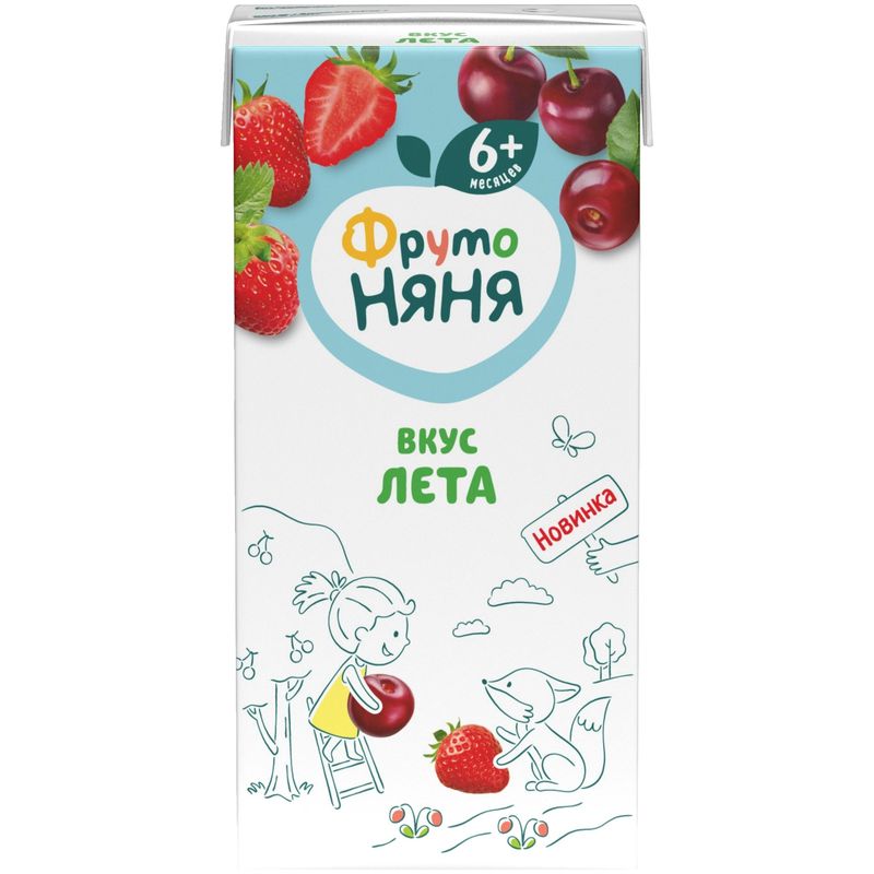 

Нектар ФрутоНяня Вкус Лета из яблока, черноплодной рябины, вишни, черешни и клубники с 6 месяцев 200 мл
