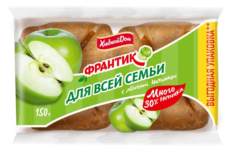 

Слойка Хлебный дом Франтик с яблочной начинкой 2 х 75 г