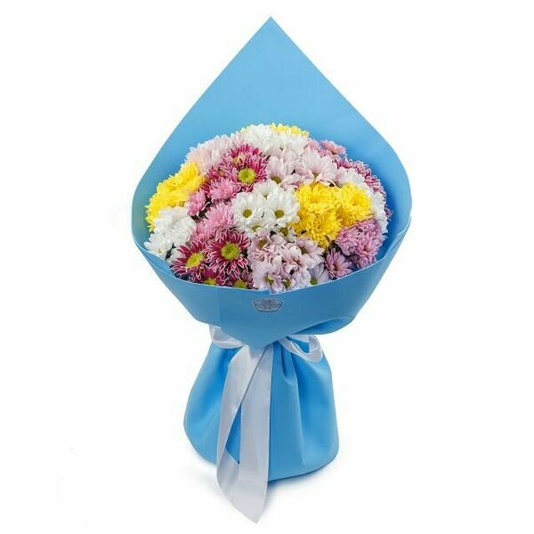 Букет из хризантем Звездное небо миди