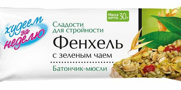 Батончик-мюсли Леовит Худеем за неделю Фенхель с зелёным чаем