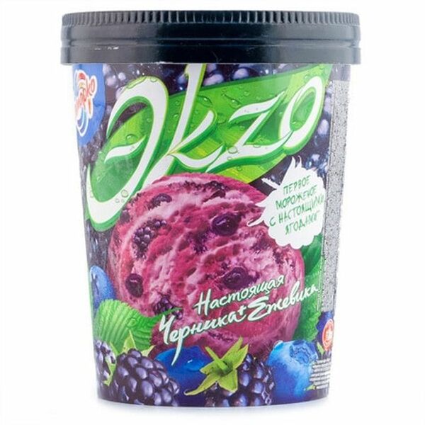 Мороженое Эkzo молочное с ежевикой и черникой 520 г