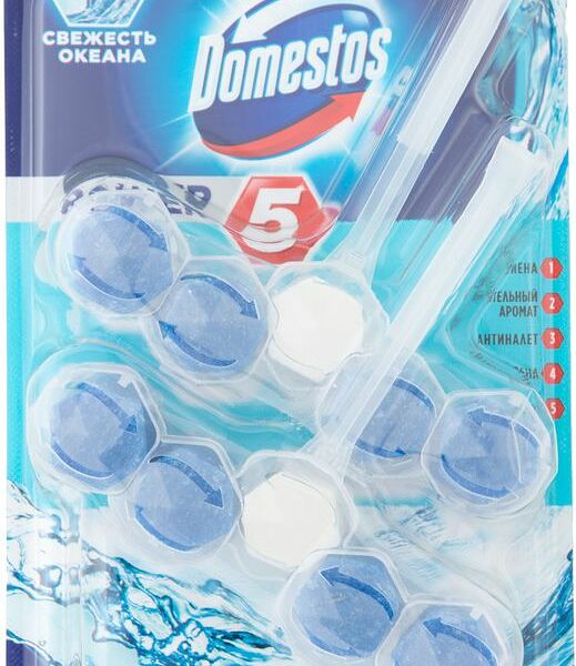 Блок для очищения унитаза Domestos Power 5 Свежесть Океана, 2 шт.