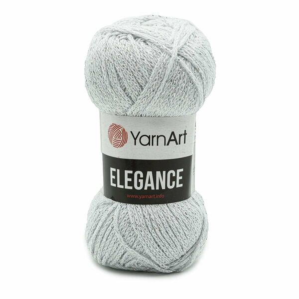 Пряжа YarnArt 'Elegance' 50гр 130м (88% хлопок, 12% металлик)(101 белый),шт