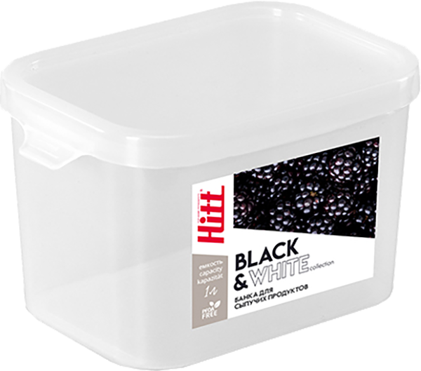 Банка для сыпучих продуктов Hitt Black&White, 1 л