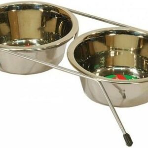 Triol миска металлическая на подставке 2*0,2 л.