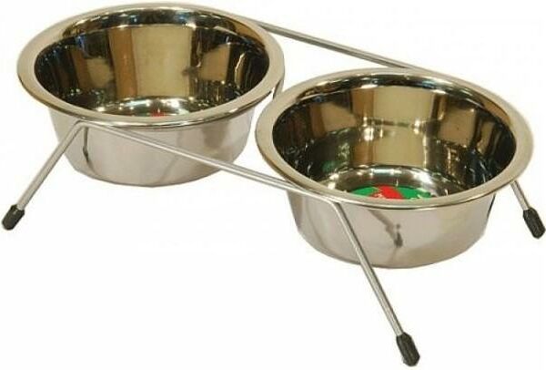 Triol миска металлическая на подставке 2*0,2 л.