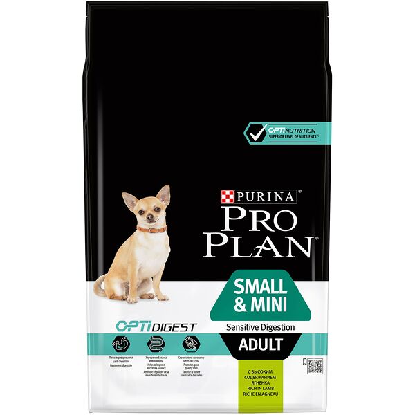 Pro Plan Small & Mini Adult Sensitive Digestion корм для взрослых собак мелких и карликовых пород Ягненок