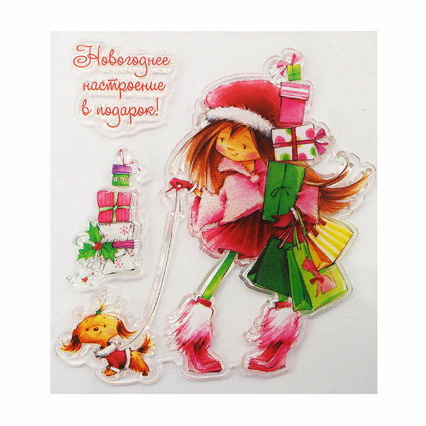 SCB0810044 Прозрачный штамп НОВОГОДНЕЕ НАСТРОЕНИЕ 10*11 см