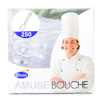 

Ложка мини Duni Amuse-bouc десертные, 95мм прозрачный пластик Duni ab 250шт 1 уп Китай