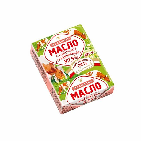 Масло сливочное Молоковъ Традиционное высшего сорта ГОСТ 82.5%