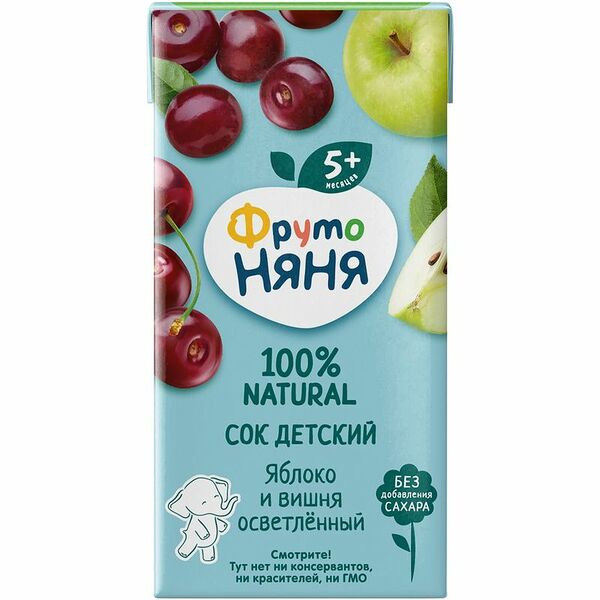 Сок ФрутоНяня Яблоко и вишня, с 5 месяцев