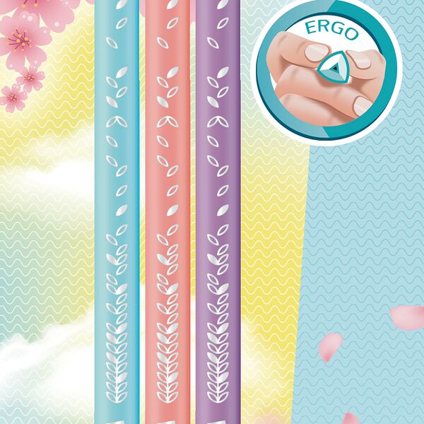 Карандаш простой с ластиком 3шт Pastel HB арт. 851719 Maped