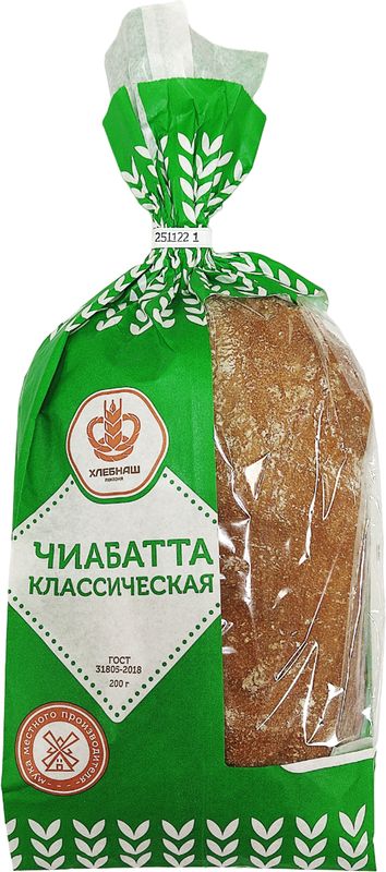 

Чиабатта Хлебнаш Классическая, 200 г