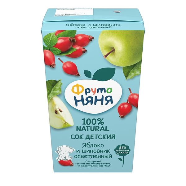 Сок ФрутоНяня яблоко, шиповник, 500 мл