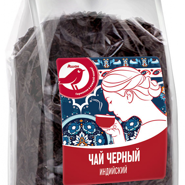 Чай черный АШАН Красная птица Индийский листовой